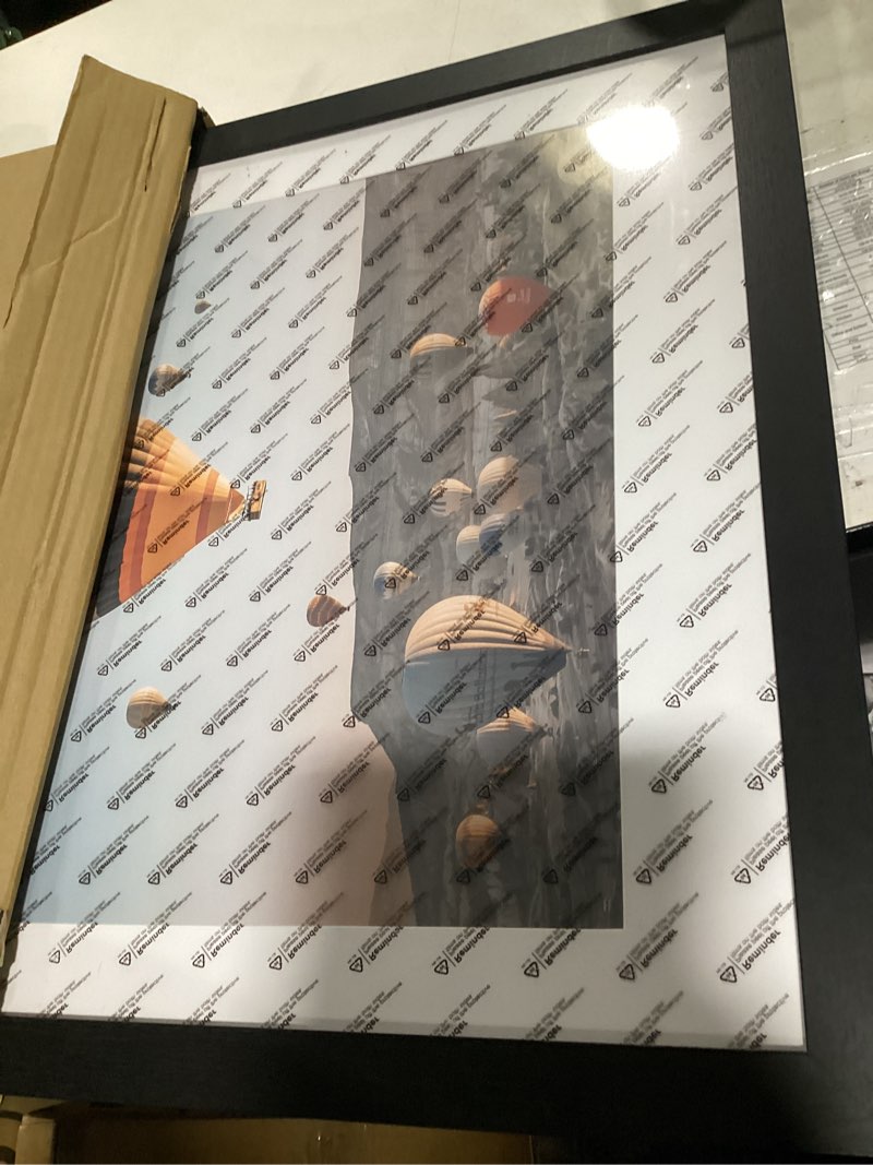 Condition photo showing New/Like New for jcjmy 24x30 picture frame with 20x24 mat, display photo 20x24 with mat or 24 x 30 without mat, wall hanging large 24 by 30 poster frame with plexiglass, black black 24x30 inch