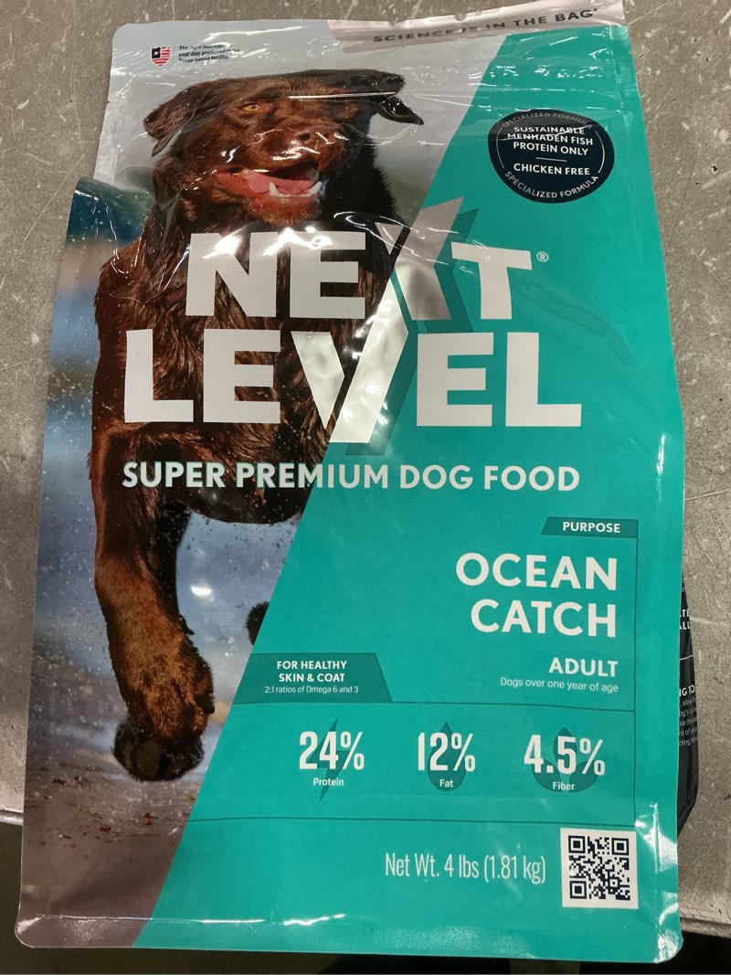 Condition photo showing New/Like New for Next Level 111OC04 Ocean Fish Dog Food - 4 lbs 