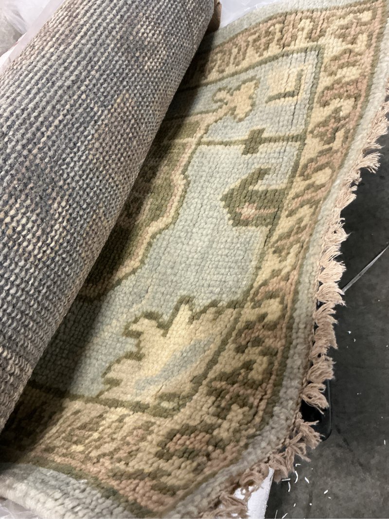 Condition photo showing As Is for saoirse hand-knotted wool rug 2'6”