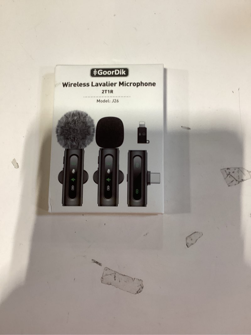 Condition photo showing New/Like New for wireless lavalier microphone for iphone recording clip-on mini mic for iphone/for ipad video recording with rotatable clip&denoise recording, portable mic set for content creators matte black without charging case