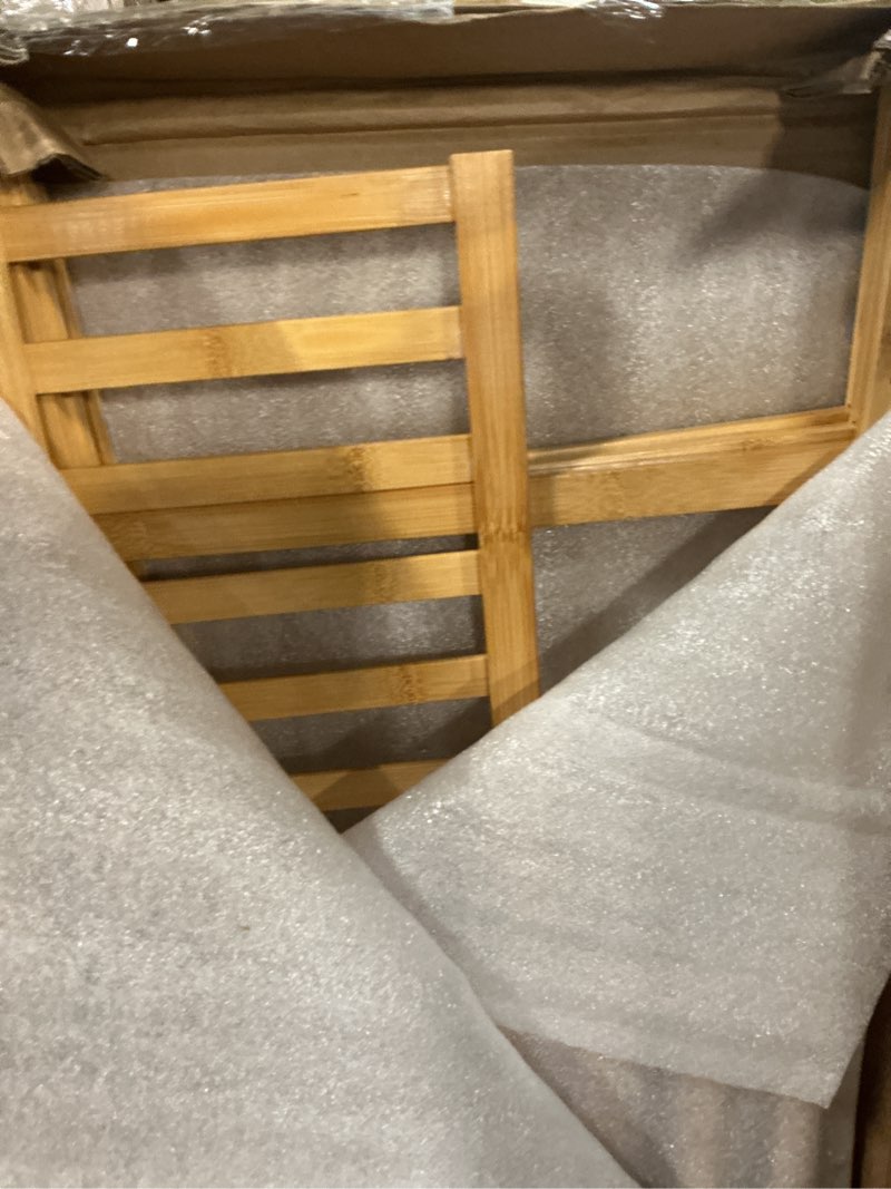 Condition photo showing As Is for reliancer bamboo clothing garment rack,free standing clothes coat hanger,closet organizer w/shoe rack,multi-tiered wardrobe storage shelves,clothes hanging racks for hall,living room,bedroom,entryway 43.5 inch