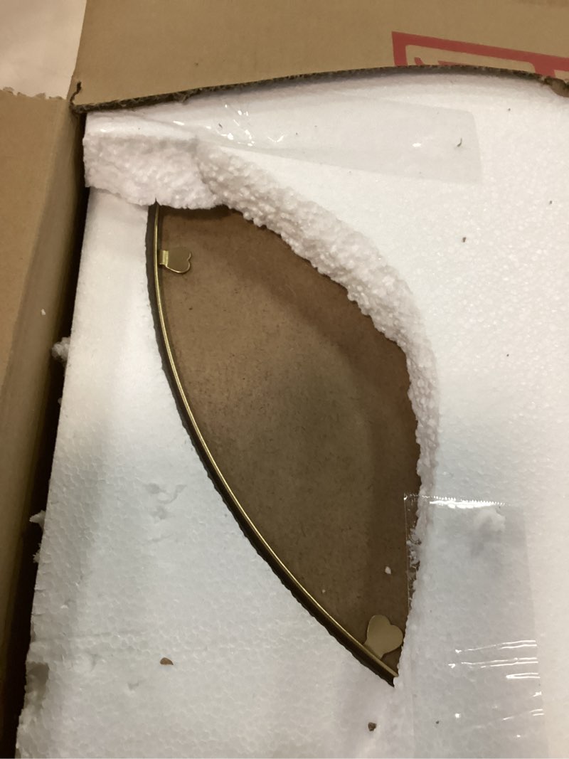 Condition photo showing Good Condition for Vintage Round Gold Bow Mirror 20inch Metal Bathroom Vanity Wall Mirrors Decorative Antique Ornate Circle Mirror, Baroque Home Bow Decor for Dressing Table,Bedroom,Living Room,Hallway Gold 21.1"L x 19.7"W