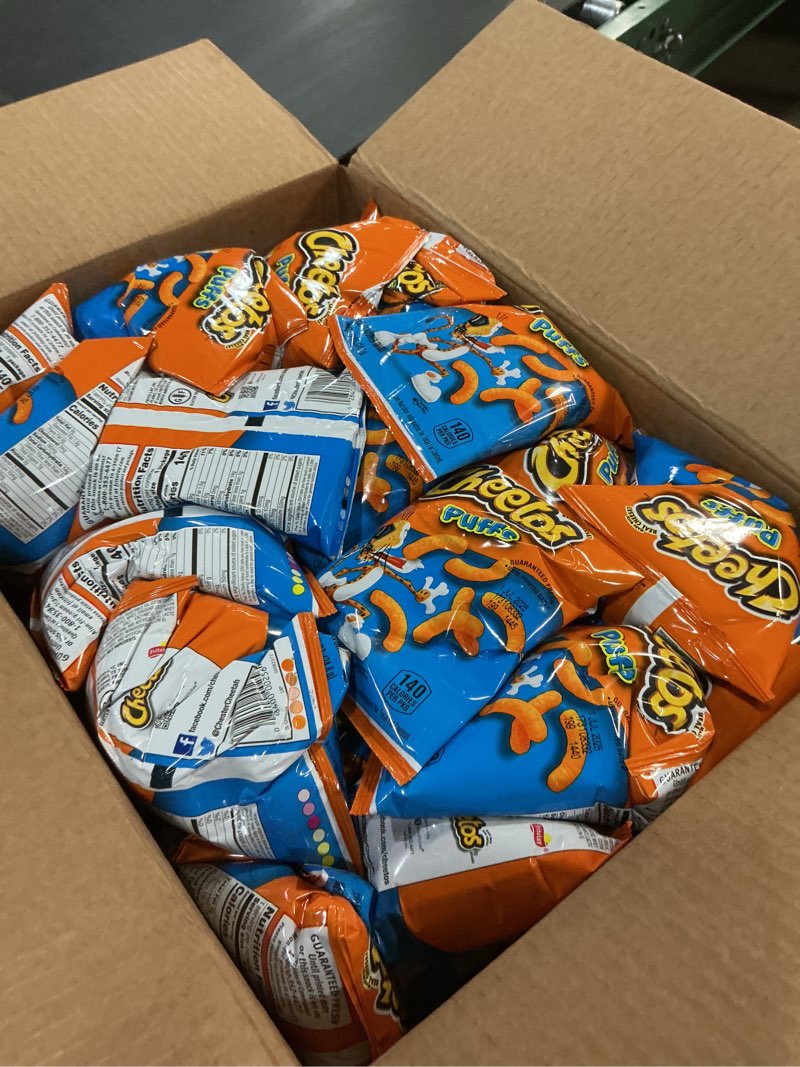 Condition photo showing Good Condition for USE BY :07/01/2025) Cheetos Cheese Flavored Snacks, Puffs, 0.875 Ounce (Pack of 40) Puffs 40 Count (Pack of 1)