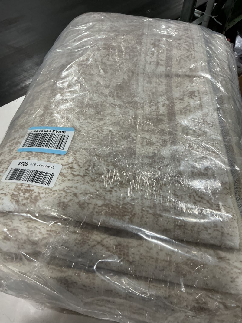Condition photo showing Good Condition for soalmost 9x12 area rugs for living room, non slip machine washable vintage rugs, low pile lightweight large rug for bedroom, dining room, home office beige beige 9' x 12' (rectangular)