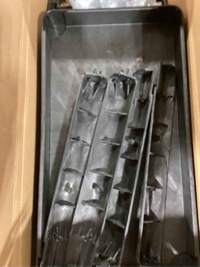 Condition photo showing Good Condition for Rubbermaid Commercial Products 2-Shelf Utility/Service Cart, Small, Lipped Shelves, Storage Handle, 500 lbs. Capacity, for Warehouse/Garage/Cleaning/Manufacturing Small Black