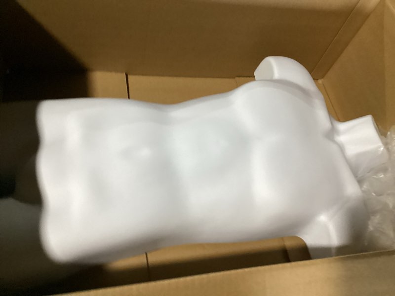 Condition photo showing Good Condition for sswbasics male molded shatterproof white shapely torso form with hook - fits men's sizes