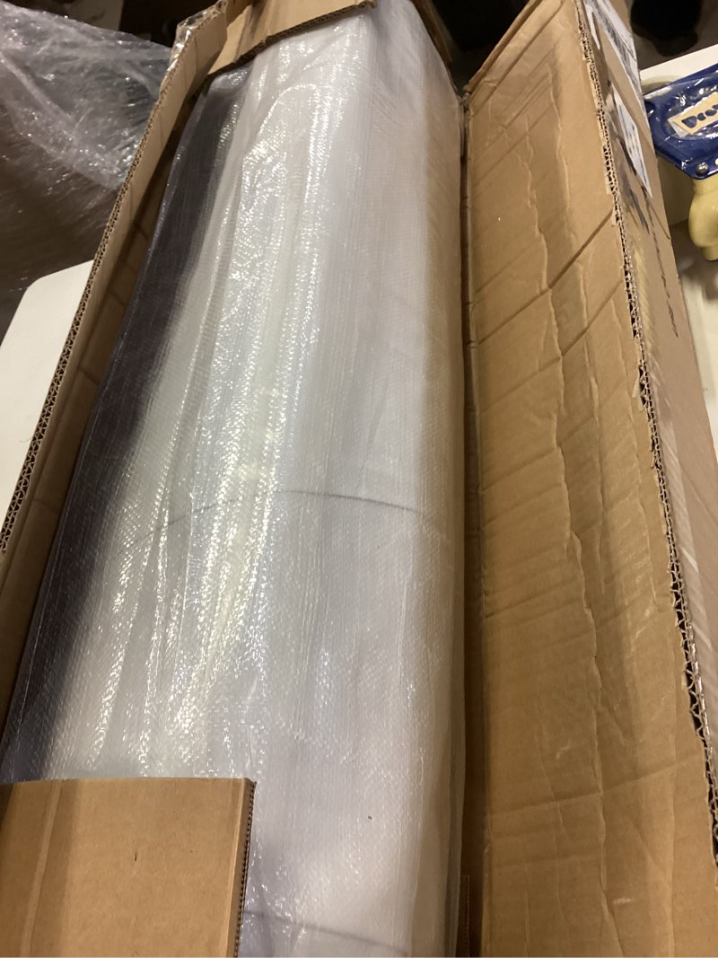 Condition photo showing Good Condition for 10' x 100' Crawl Space Vapor Barrier, 12 Mil Plastic Sheeting, Drop Cloth Covering for Crawl Space Encapsulation, Basement, Heavy Duty Polyethylene Black/White Panda Film (12mil 10'x100')