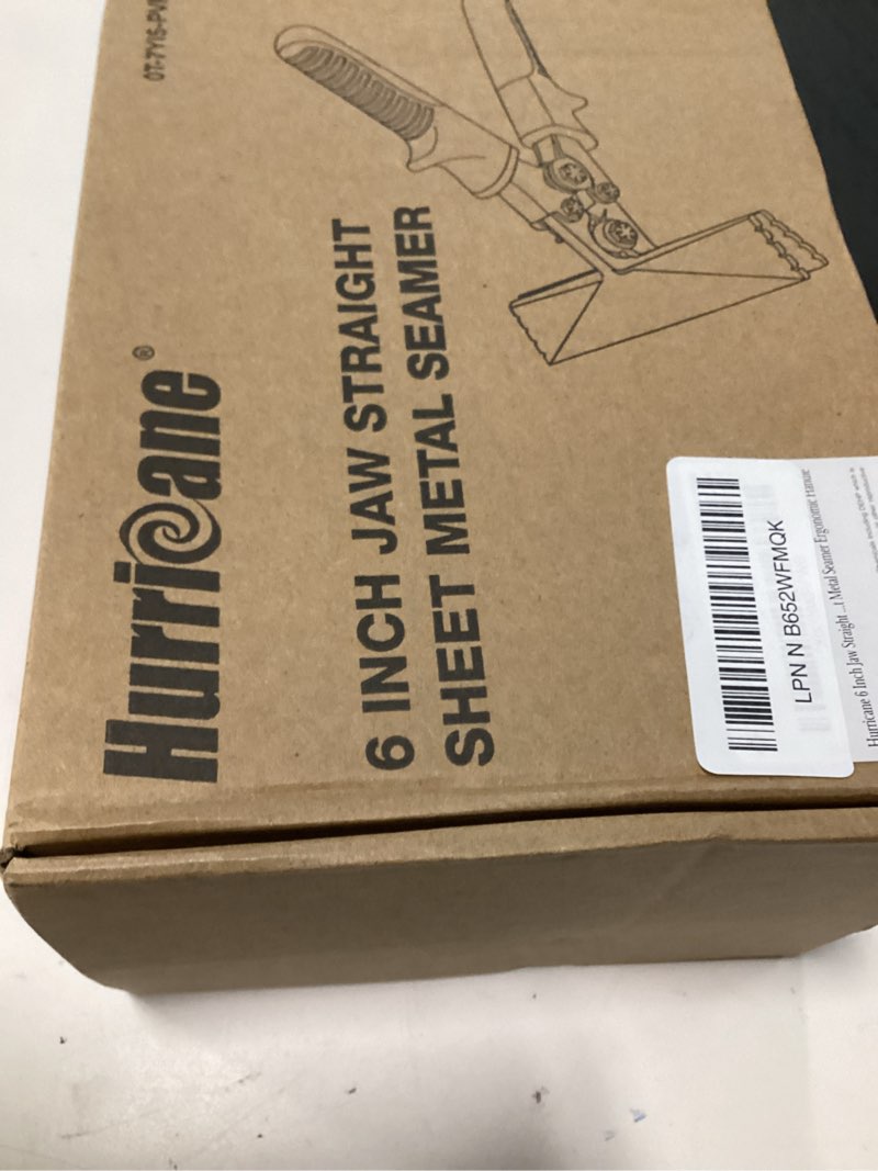 Condition photo showing New/Like New for hurricane sheet metal hand seamer, 6 inch straight jaw bender tools for flattening metal, bending pliers with ergonomic tyregrip handle 6 inch tyregrip ergonomic handle
