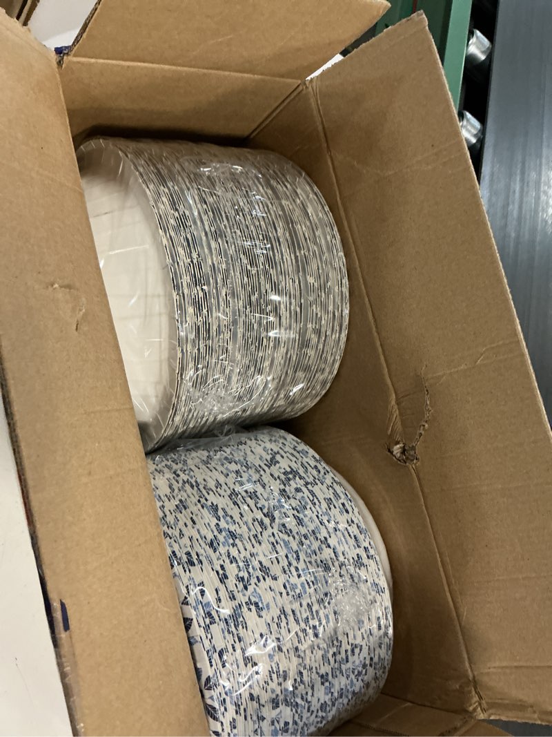 Condition photo showing New/Like New for jolly chef 160 count paper bowls 20 oz soak proof, heavy duty printed disposable bowls bulk for dinner or lunch blue