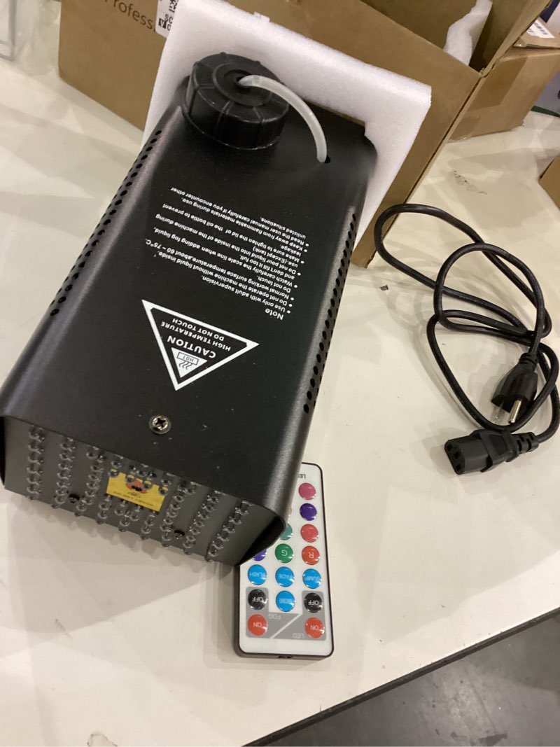 Condition photo showing As Is for Fansteck Fog Machine, Smoke Machine with 72 LED Lights Effect, 500W and 2000CFM Fog with Wireless Remote Control, Perfect for Indoor Outdoor Wedding, Halloween, Party and Stage Effect
