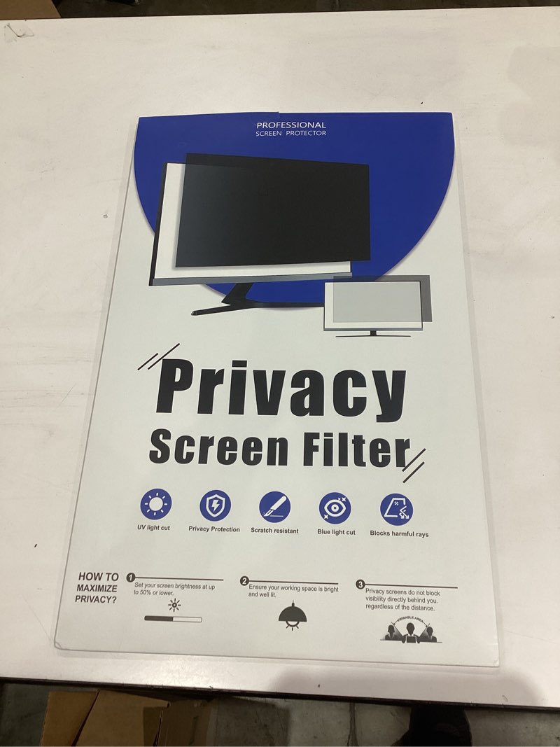 Condition photo showing As Is for [2-Pack] 21.5 Inch Privacy Screen for Computer Monitor 16:9 Aspect Ratio, Eye Protection Anti Blue Light Glare Shield, 21.5inch Removable Black Blackout Anti Spy Desktop Security Private Filter 21.5''(16:9)