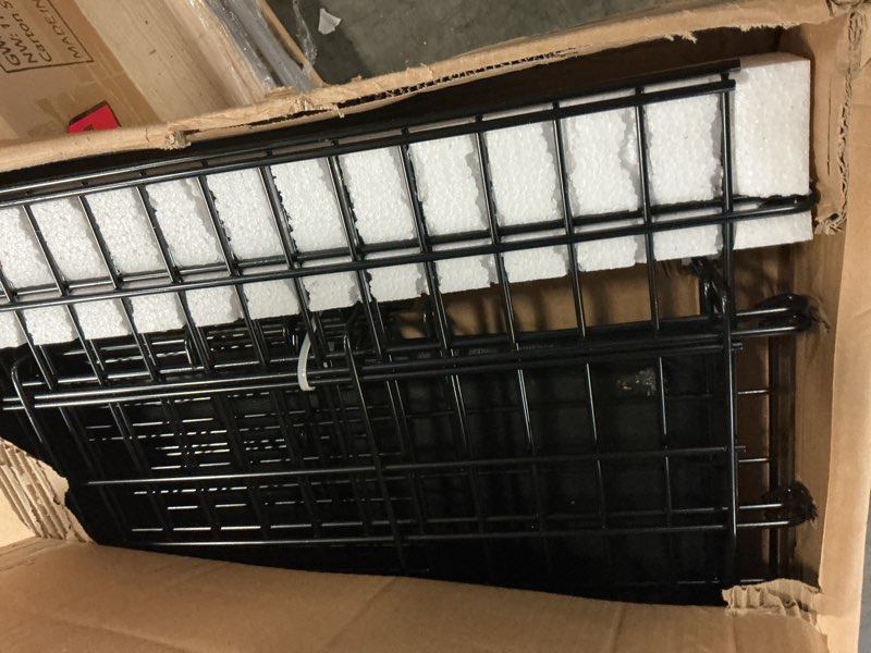 Condition photo showing New/Like New for Midwest Homes for Pets Ginormous Single Door 54-Inch Dog Crate for XXL Dogs Breeds; Great Dane, Mastiff, St. Bernard, Drop Pin Assembly Requires Two People; Divider Panel Not Included; Black: SL54 54.0"L x 37.0"W x 45.0"H Single Door