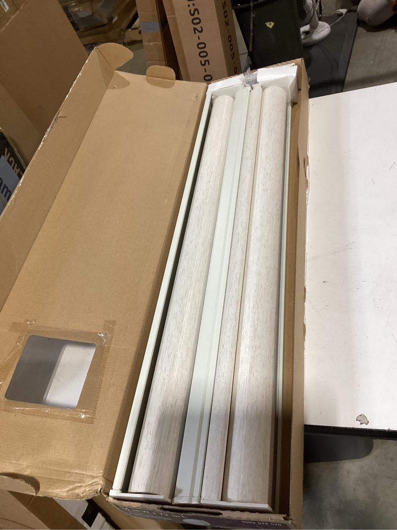 Condition photo showing As Is for joydeco linen zebra blinds for windows, cordless privacy light filtering dual layer window shades, free-stop roller blinds for home, 34” w x 72” h linen 34"w x 72"h