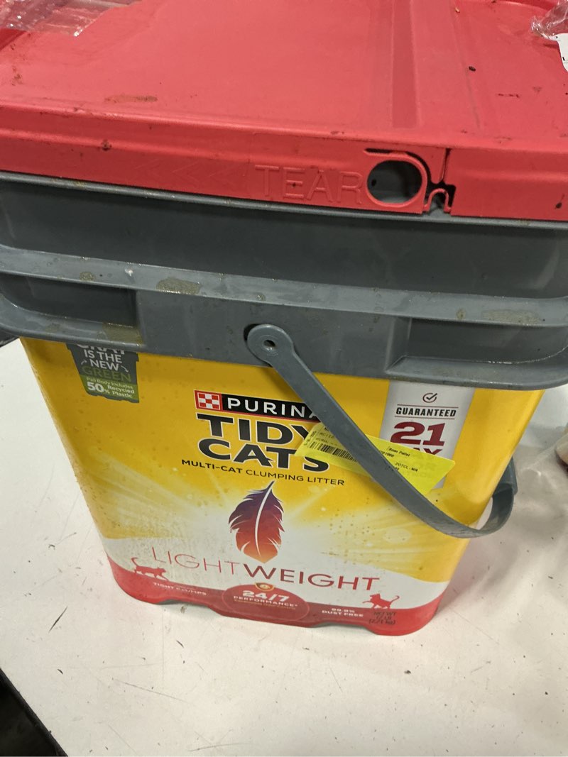 Condition photo showing New/Like New for nestle purina purina tidy cats light weight, low dust, clumping cat litter 24/7 performance multi cat litter 17 lb. pail