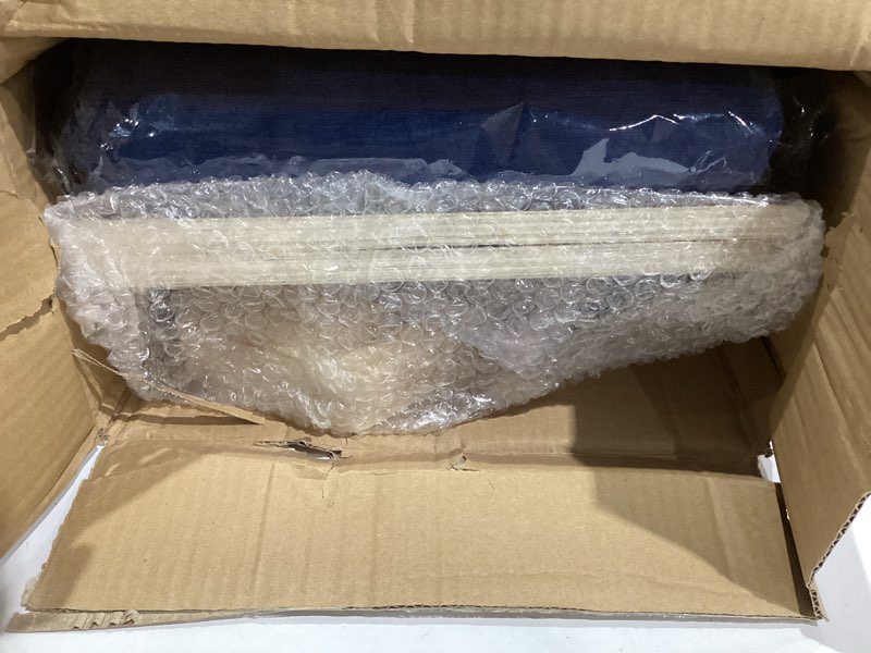 Condition photo showing New/Like New for Cat Wall Shelves for Large Cats - Wall Mounted Furniture with Comfortable Cushion, Perfect Perch and Bed for Multi-Cat Households - 35 inch Wavy Shelf for Climbing, Playing, Resting, and Lounging Wood Shelf+Bule Cushion