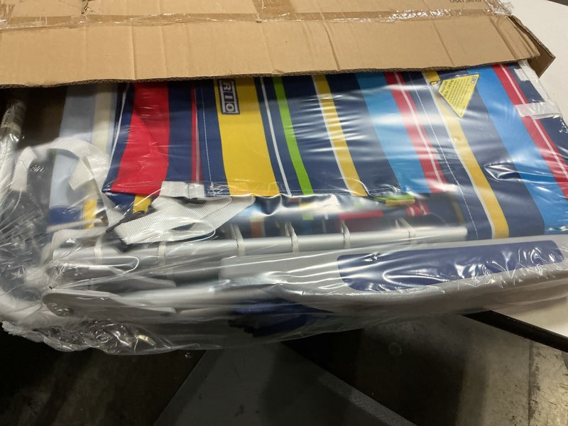 Condition photo showing New/Like New for rio brands asc529 4-position backpack lace-up suspension folding beach chair multi color 1 pack