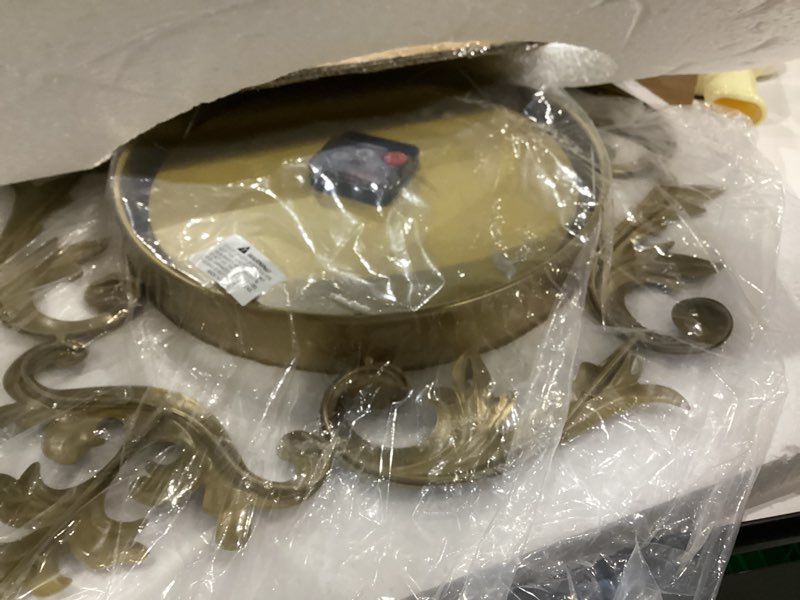 Condition photo showing Good Condition for Vintage Wall Clock, Antique Decor, Battery Operated,Non Ticking European Style Metal Wall Clock, 26" x 19" Decorative Retro,Bedroom/Living Room/Kitchen 26"W x 19"H