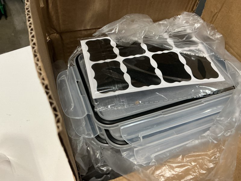 Condition photo showing Good Condition for 24 pcs food storage containers with lids, reusable meal prep containers, bpa-free, leak-proof with labels & pen (12 ctn & 12 lids)