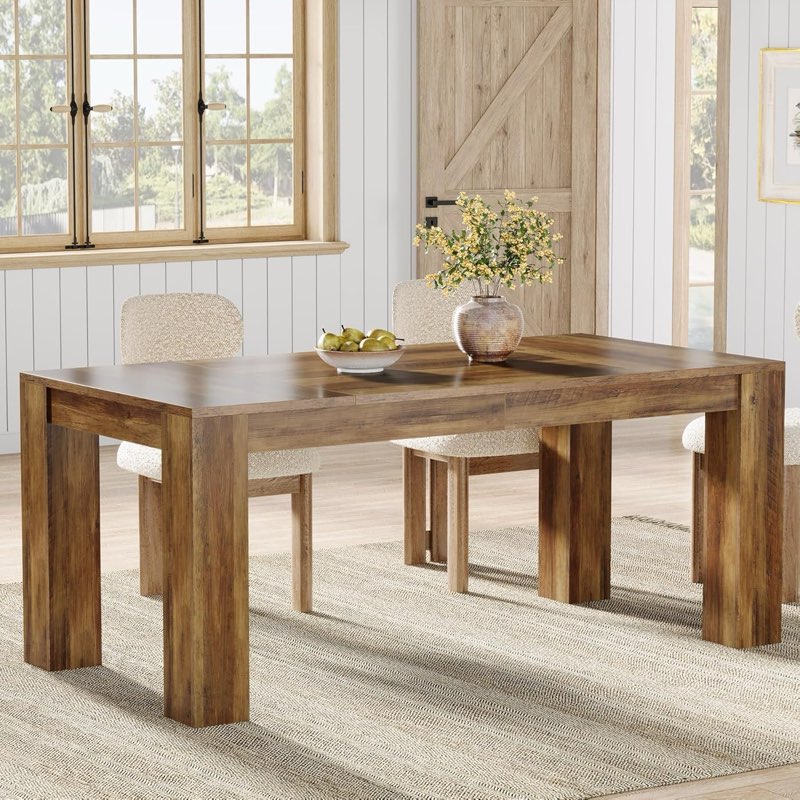 (Incomplete)63-Inch Long Dining Table for 4-6 People, Kitchen Dinner Table for Dining Room