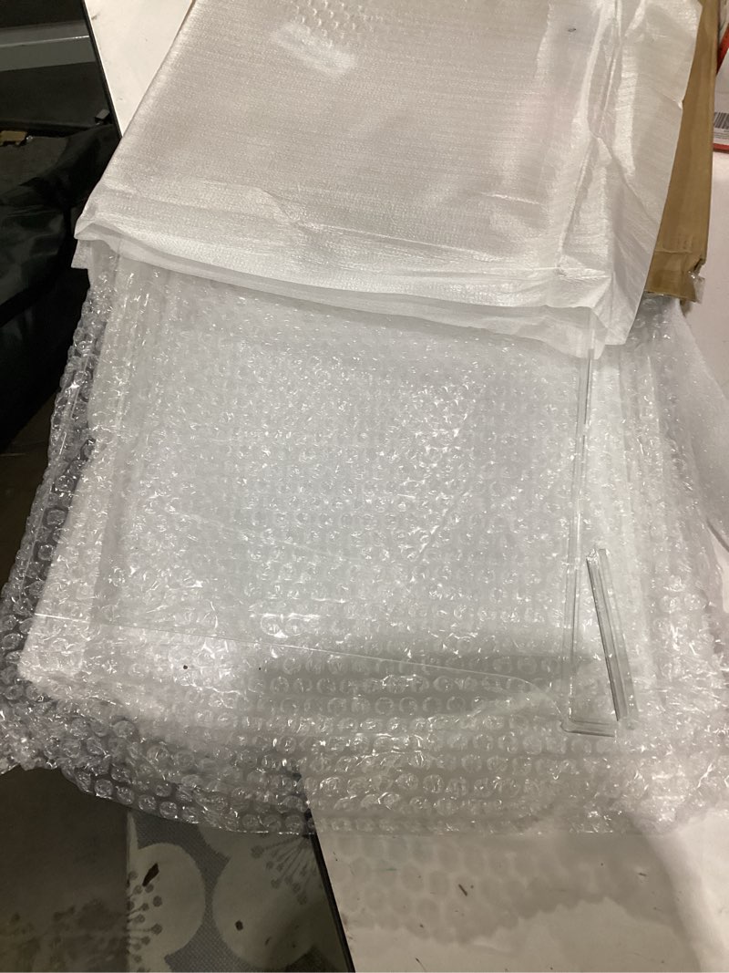 Condition photo showing Good Condition for 12 inches [extra tall version] clear shelf dividers for closet organization and storage, 6 pack purse organizer for closet acrylic adjustable bookshelf for organization, perfect for sweater, clothes clear (12 inches tall, higher style) 6pack