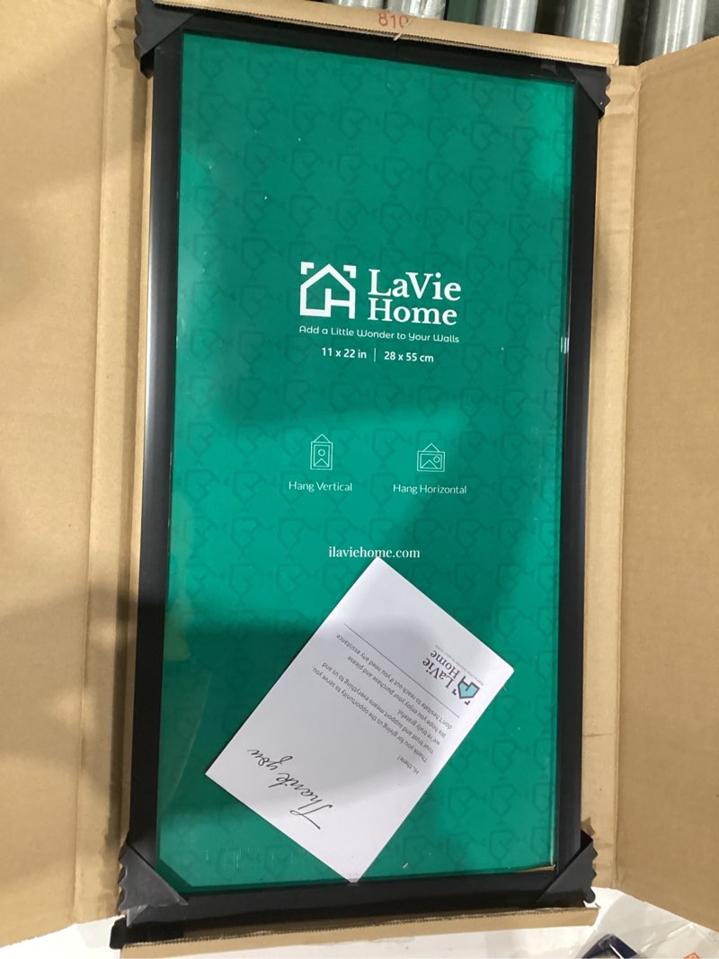 Condition photo showing Good Condition for LaVie Home 11x22 Picture Frame for Wall Display, 11x22 Black Picture Frame with HD Plexiglas, 11 x 22 Poster Frame 1 Pack, Display Frame for Vertical or Horizontal, Classic Collection Black 11x22 1