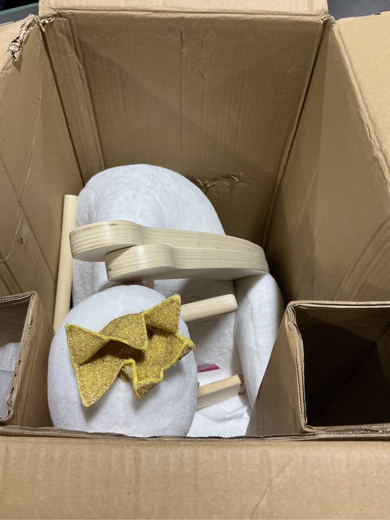 Condition photo showing Good Condition for labebe Kids Rocking Horse White Swan, Stuffed Animal Wooden Rocker for Children 6 Months Boys and Girls/Nursery Christmas, Birthday Gift (Rocking Swan)