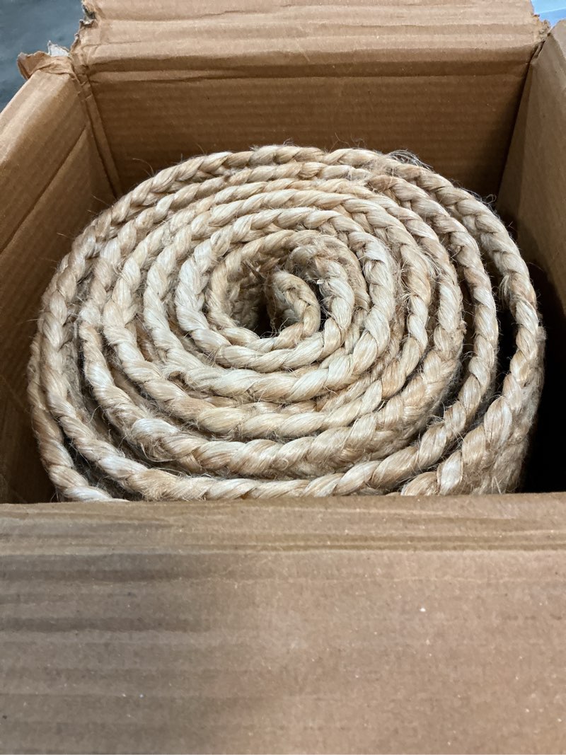 Condition photo showing Good Condition for hand braided 8'x10' jute area rug - premium eco friendly natural fiber farmhouse style rugs for living room, bedroom, dinning room, hallway, office 8' x 10' (rectangular)