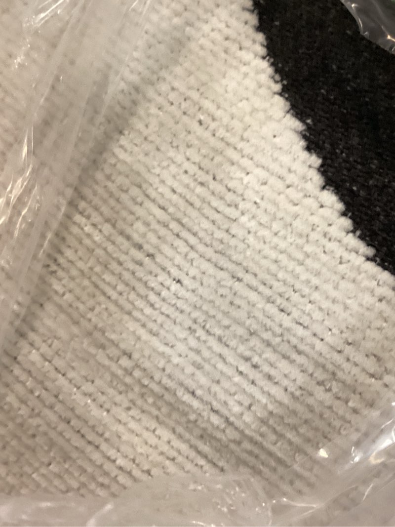 Condition photo showing Good Condition for mysky home boho couch cover super soft couch covers for 2-3 cushion couch sofa, modern black jacquard sofa slipcover loveseat futon cover, couch covers for sectional sofa, 71" x 118", black curve 71" x 118" 1# black curve