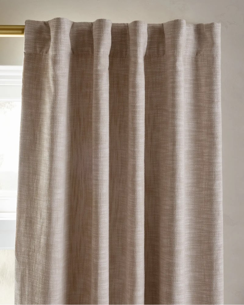quince textured cotton room darkening curtain set of 1 oatmeal/48x96 in