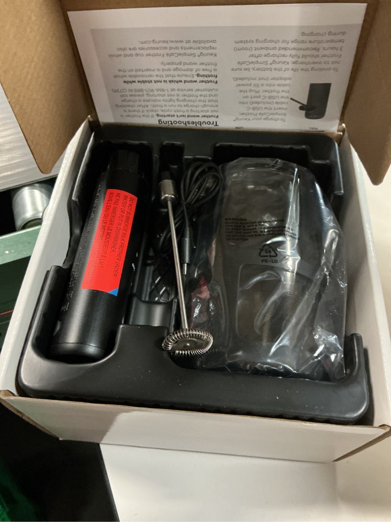 Condition photo showing Good Condition for Keurig SimpleCafe Frother, Rechargeable Handheld Milk Frother for Lattes, Cappuccinos & Iced Coffee, USB Cord Included, Microwave-Safe Frothing Cup, Hot & Cold Foam Maker