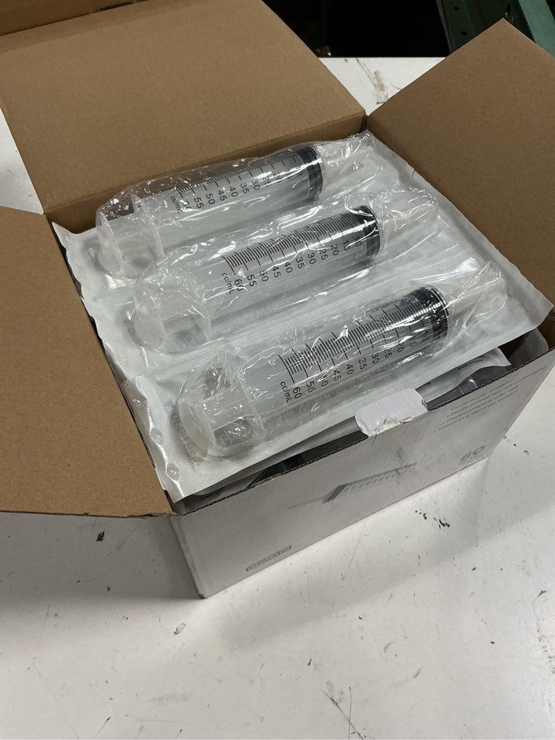 Condition photo showing New/Like New for (2030/11/07)bh supplies 60ml syringe catheter tip sterile with caps - (no needle) - sterile, individually wrapped - 25 syringes 60 ml - catheter tip-25 25.0