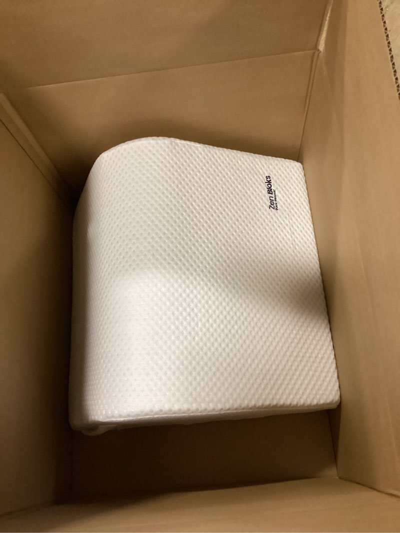 Condition photo showing As Is for 11-Inch Leg Elevation Pillow for Back Tension & Tall-User Support, Firm High-Density Foam Leg Wedge for Structured Elevation, Posture Pressure Balance, and Long-Leg Alignment | White (30?+ Inseam) White Large 11"