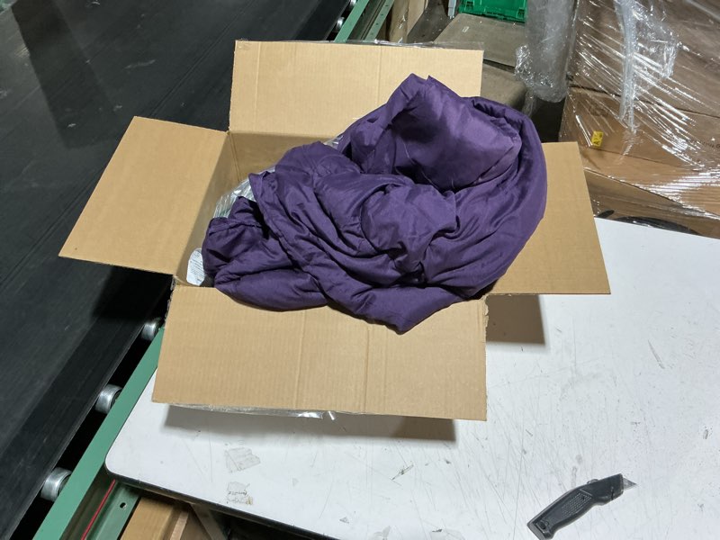 Condition photo showing As Is for utopia bedding comforter duvet insert - quilted comforter with corner tabs - box stitched down alternative comforter (queen, plum/purple)