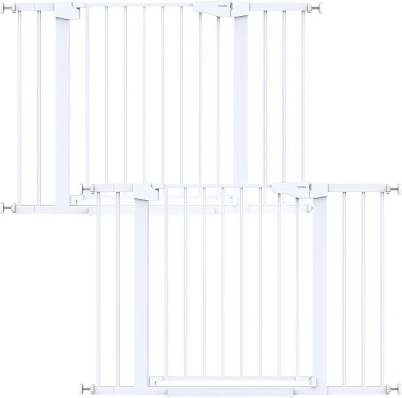 Cumbor 2 Pack 29.7-46" Baby Gate for Stairs, Mom's Choice Awards Winner-Auto Close Dog Gate for door