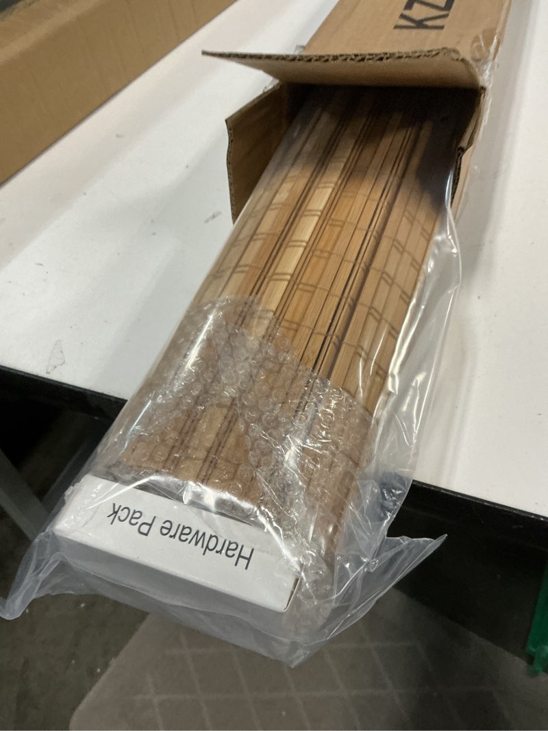 Condition photo showing New/Like New for SEEYE Cordless Bamboo Roman Shades, Blackout Natural Bamboo Blinds for Indoor Windows, Roll Up Blind Privacy Shade for Home, Office, Door, UV Resistant & Easy to Install, 36" W x 64" H, Carbonized Privacy - Carbonized 36"W x 64"H
