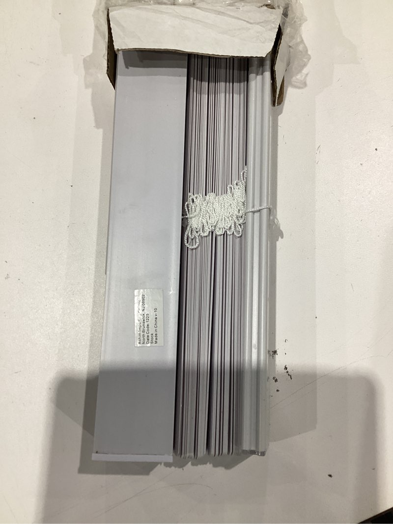 Condition photo showing Good Condition for cordless light filtering mini blinds for indoor windows - 34 inch width, 64 inch length, 1" slat size - pearl white - cordless gii morningstar window blinds for interior by achim home decor 34"w x 64"h pearl white