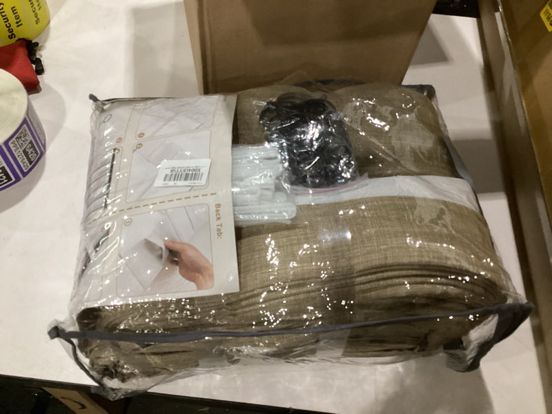 Condition photo showing Good Condition for 70 inch extra wide memory trained pinch pleat blackout living room curtains 120 inches long, linen two layer thermal sound dampening luxury curtain 2 panels set 10 ft length viral windows drapes burg linen 70"w x 120"l (pack of 2)