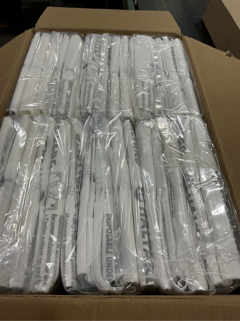 Condition photo showing New/Like New for halyard* premium disposable underpads, 40" x 57", 30 chux pads - absorbent incontinence bed pads for adults with airlaid core for moisture and odor control - premium incontinence products - white