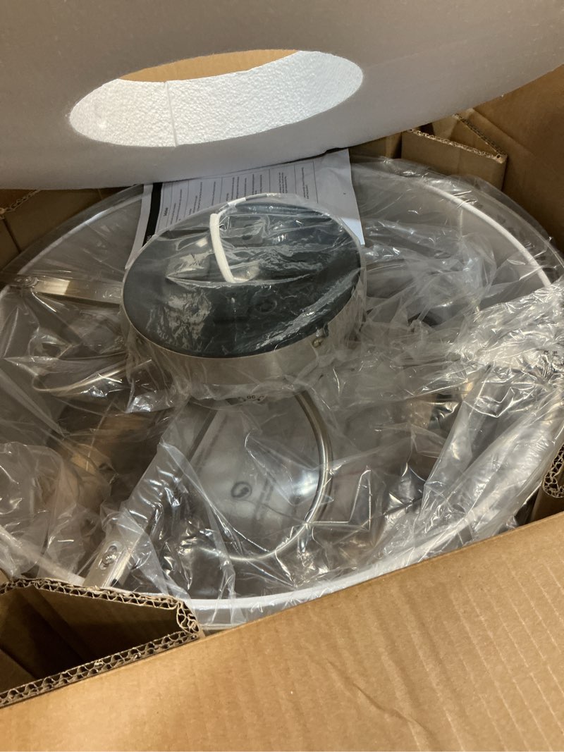Condition photo showing Good Condition for 20" silver ceiling fan with light flush mount, caged boho ceiling fans with lights remote control, round with 6 speeds for bedroom, nursery, living room