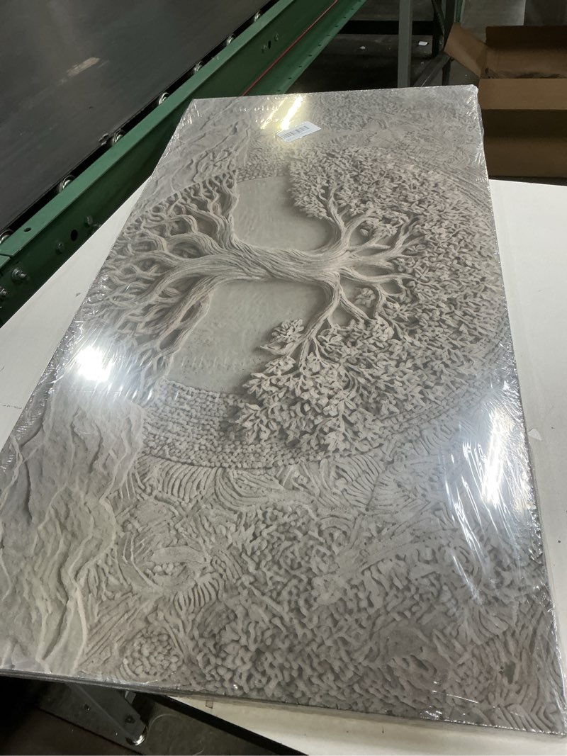 Condition photo showing New/Like New for 3d texture large tree of life canvas wall art nature big tree botanical painting picture wall decor abstract beige and brown poster print artwork for living room bedroom office hotel pictures brown tree 40"l x 20"w