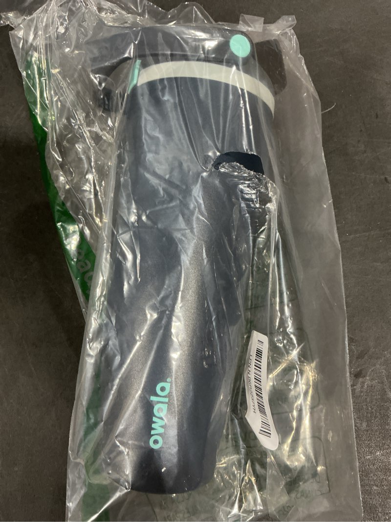 Condition photo showing Good Condition for Owala FreeSip Sway Insulated Stainless Steel Water Bottle with Two-Way Spout, Built-In Straw and Bucket Handle, Made for Travel, School, and Sports, 30oz, BPA Free, Leak Proof, Foggy Tide Foggy Tide 30 Ounces