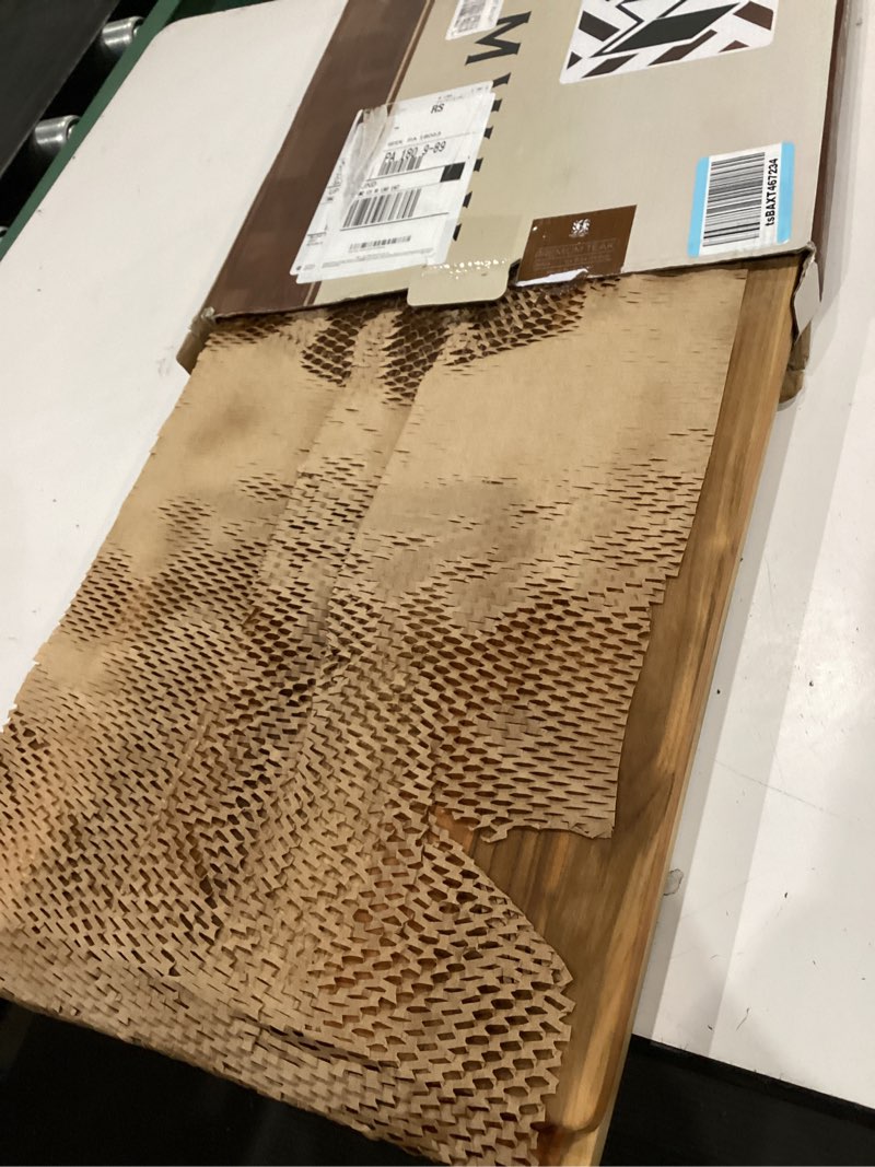 Condition photo showing Good Condition for teak wood cutting board 18" x 14" x 0.6", 2-piece set for kitchen meat & food prep - large thin edge grain, deep juice groove, lightweight solid hardwood, non-toxic, bpa free by new m way teak 18" x 14" x 0.6" (set #2)