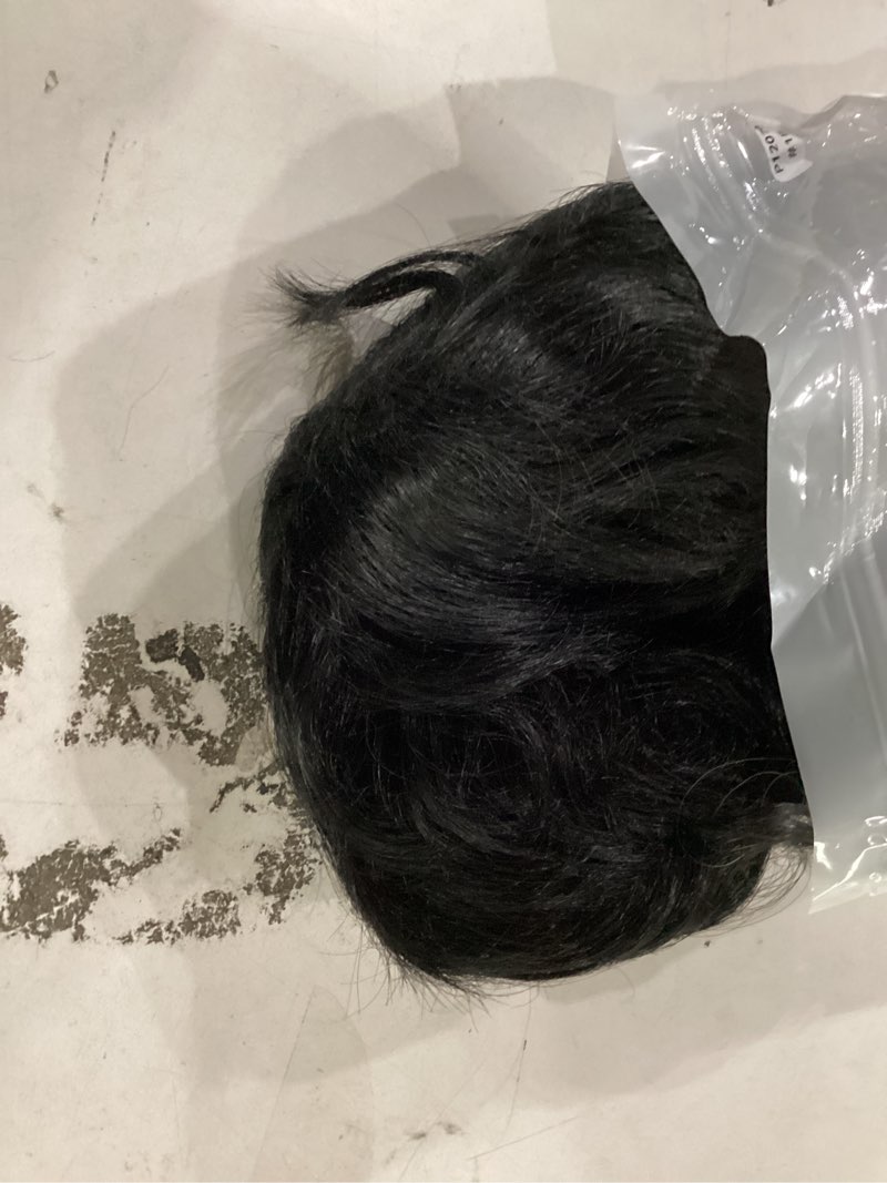 Condition photo showing Good Condition for creamily mens wigs short hair, mens hair replacement wigs realistic mens's black wig for men synthetic hair full wig for male guy christmas daily wear a- black wig