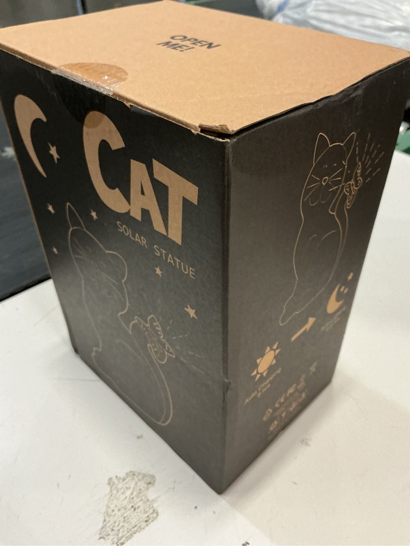 Condition photo showing New/Like New for nacome cat outdoor statues for garden: outside decor with butterfly clearance for yard art lawn ornaments porch patio balcony home house - gifts for mom grandma women garden cat
