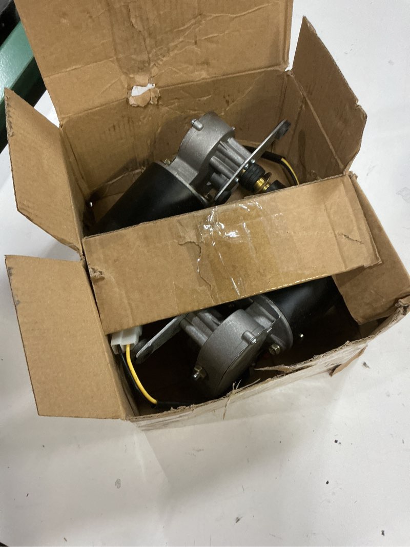 Condition photo showing As Is for universal utv windshield wiper kit, 2pcs electric 90 degree 16" 12v wiper blade motor compatible with polariss kubotaa kawasakii kymcoo can am