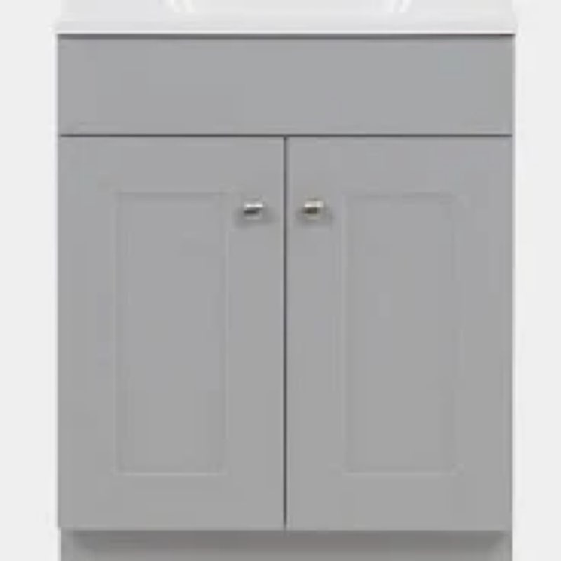 Project source 24in vanity white cultured marble top #2694471 light grey
