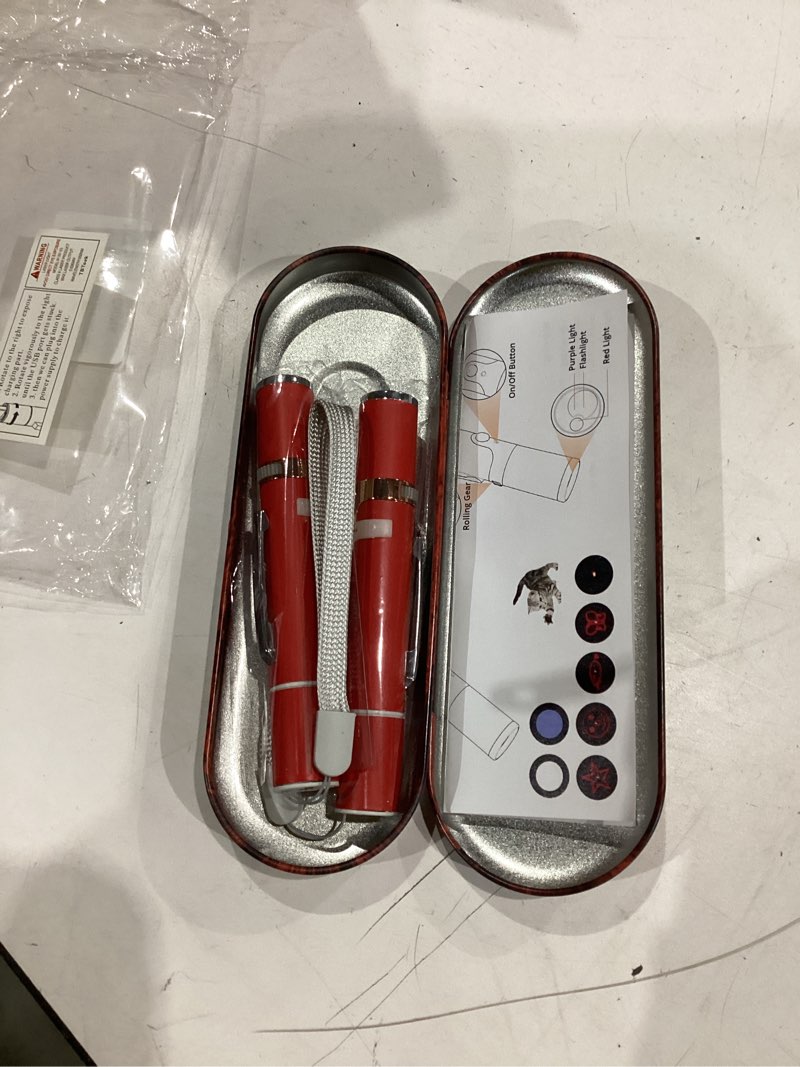Condition photo showing Good Condition for tbteek cat toys for indoor cats, 2 pieces, rechargeable, 7 adjustable patterns, interactive kitten pet dog chase toy for cats fun playing exercise?red? red red light