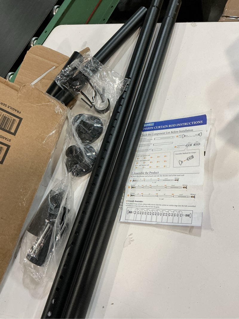 Condition photo showing Good Condition for Kenney KN76108 Double Curtain Rod Conversion Kit, 42-120" Adjustable Length, Oil Rubbed Bronze Finish, 5/8" Diameter Steel Tube