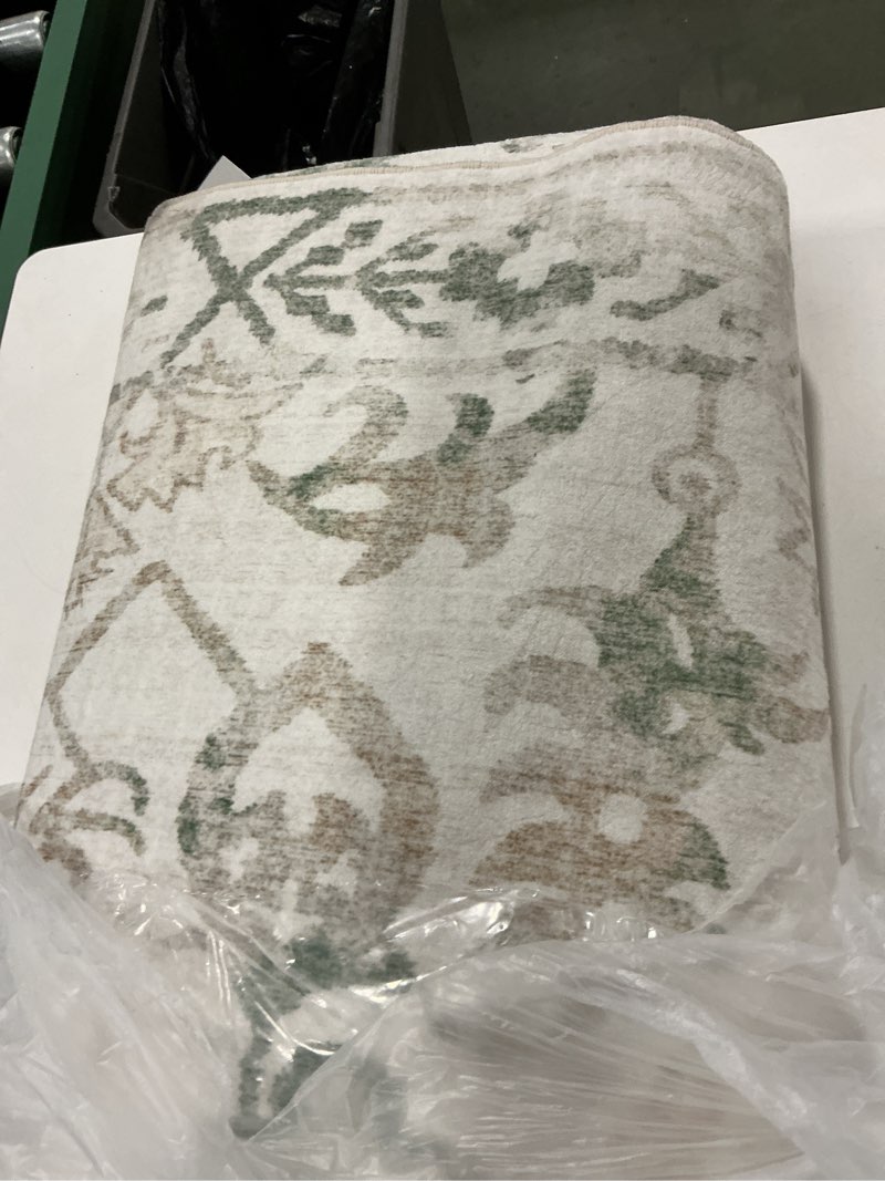 Condition photo showing As Is for Green Area Rugs 8x10 Rugs for Living Room, Traditional Washable Rugs for Bedroom Distressed Large Area Rug Living Room Rug Non Slip Rug Carpet for Dining Nursery Beige Green 8'x10'