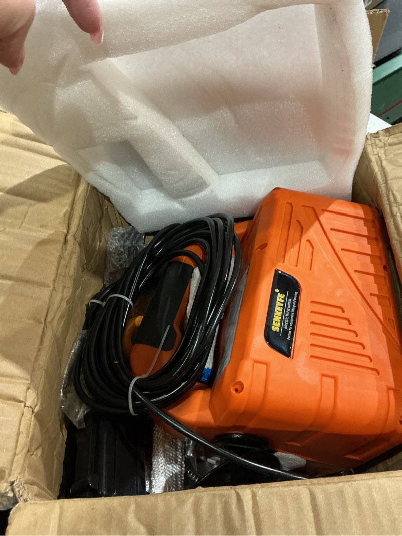 Condition photo showing New/Like New for power electric portable hoist winch 1500lbs, 3 in 1 electric cable hoist 110v 25 ft with lifting strap, electric hoist lift ceiling winch for lifting towing 1500lbs-3 in 1 orange